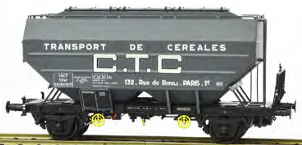 REE Modeles WB-625 - French Grain Car RICHARD manufacturing CTC Dark Grey Era III